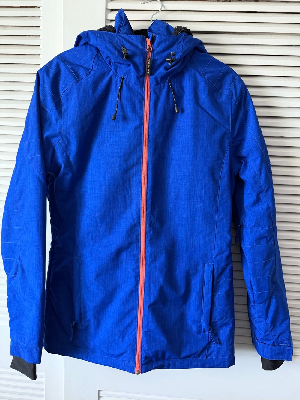 Blue Ski & Snow Jacket with Orange Zip